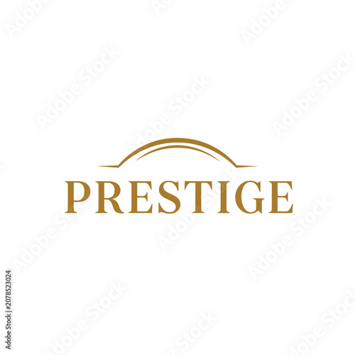 Prestige logo in gold color.