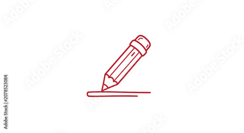 Simple Line Drawing of a Pencil.