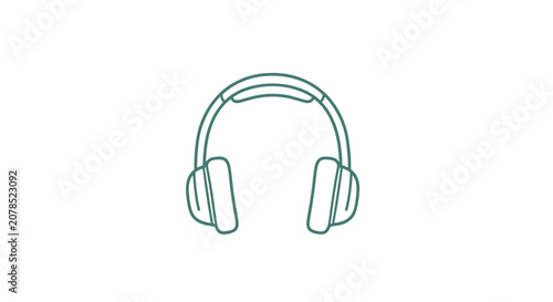 Simple Line Drawing of Headphones.