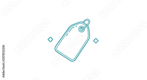 Simple Line Drawing of a Tag.