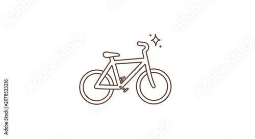 Simple Line Drawing of a Bicycle.