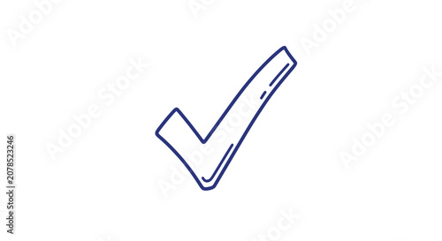 Blue Checkmark Icon Simple Design Element.