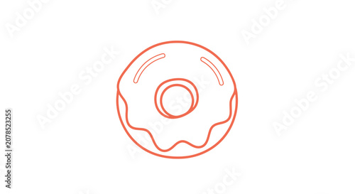 Simple Line Drawing of a Donut.