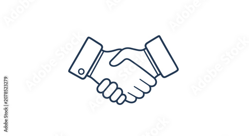 Simple Handshake Illustration Symbolizing Agreement.