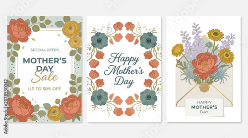 Charming Floral Mother's Day Collection Greeting Cards & Sale Offers