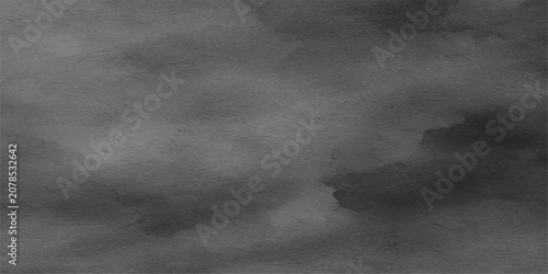 Billede på lærred Abstract White Smoke and Fog Clouds on Black Background with Dark Misty Sky Text