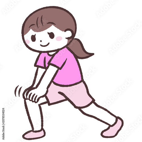 Obraz na płótnie ストレッチ運動する女性のイラスト