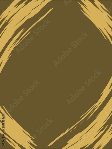 Tableau sur toile Abstract circular brush pattern in warm gold and brown tones.