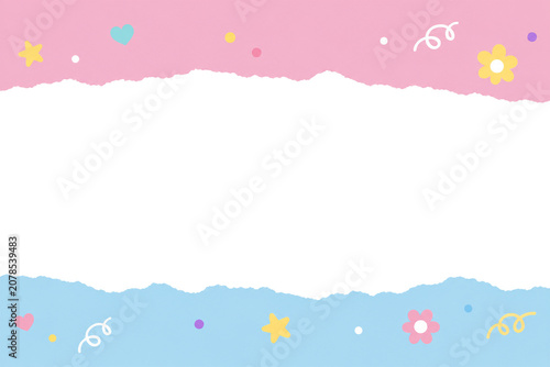 cute torn paper frame