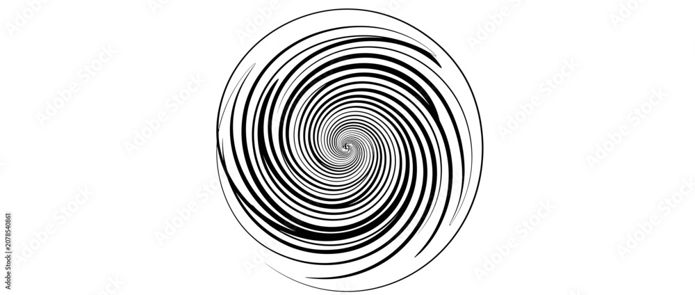 Fototapeta premium Abstract Black and White Swirl Vortex Graphic
