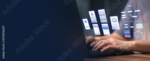 Programmer using artificial intelligence with prompt tools as developer improves vibe coding and programming, building coding software engineering for UX UI automation and user interface