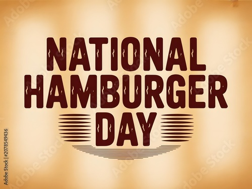 National Hamburger Day Typography with Grill Pattern
