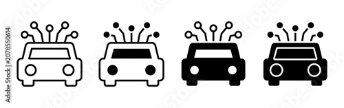 Obraz na plátně Illustration of Cars with Circuit Patterns and Designs.