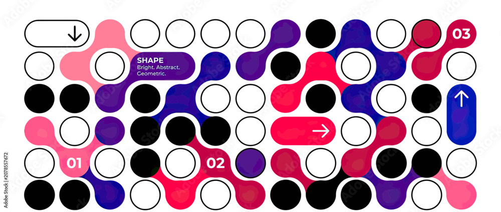 Fototapeta premium Abstract Digital Art with Connected Circles and Numbers