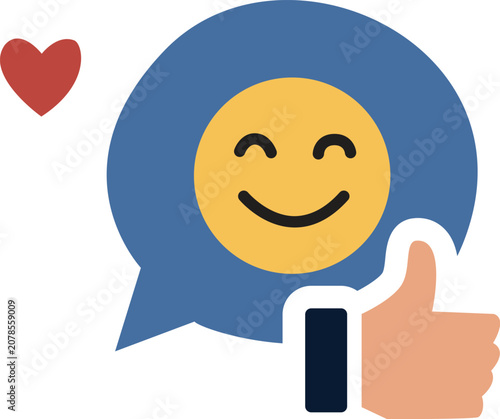 Digital Communication and Community Support Concept with Positive Emojis
