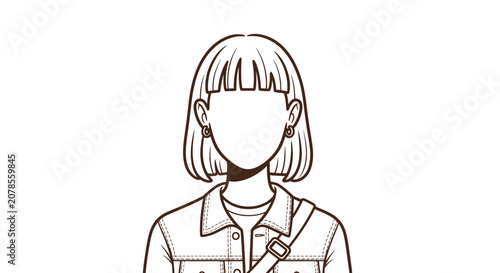 Illustration of a faceless young woman.