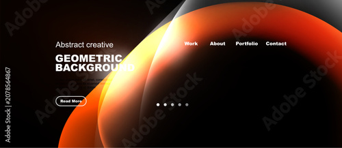 Obraz na plátně Dynamic orange shapes dominate dark background