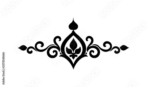 Black ornate border, decorative frame, elegant design element, vector flourish