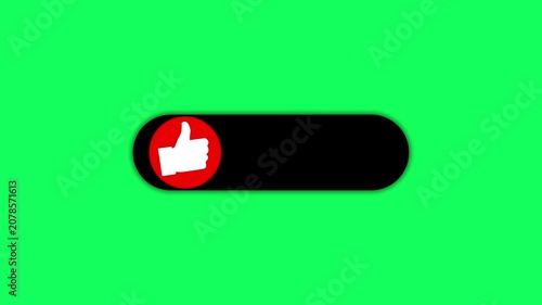 social media like button with text and icon animation. Isolated on a blue background with an alpha channel 4k video.