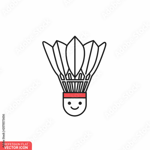 Cute Cartoon Badminton Shuttlecock with Happy Smiley Face Mascot Vector Illustration