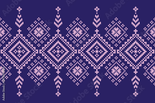 Cross Stitch Pattern concept folk embroidery seamless texture, rustic ornament motif. Design for: fabric, fashion, decor, blanket. Pattern charm woven art. I drew this by myself, it’s not AI generated