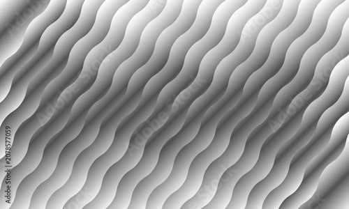 Monochrome wavy line pattern, abstract grey gradient ripples background, minimalist geometric texture for modern web design and corporate branding
