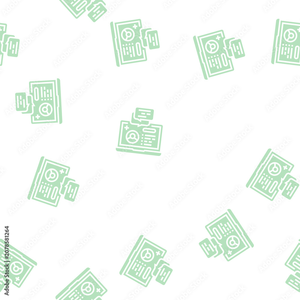 Fototapeta premium remote consultation vector glyph seamless pattern remote consultation sign illustration