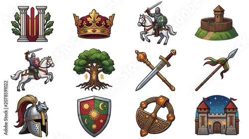 Konstfotografi Collection of medieval heraldry and symbols.