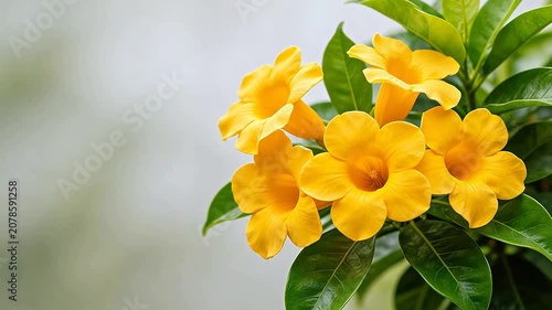 Yellow flowers with green leaves