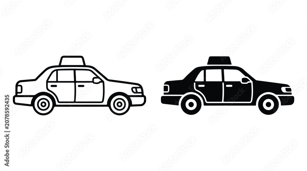 Fototapeta premium Taxi Car Icon Transportation Theme Showcasing Mobile App Ui Design