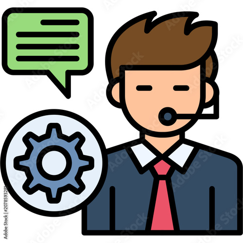 Service Representative Icon Vector Element