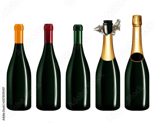 Champagne bottle isolated on white