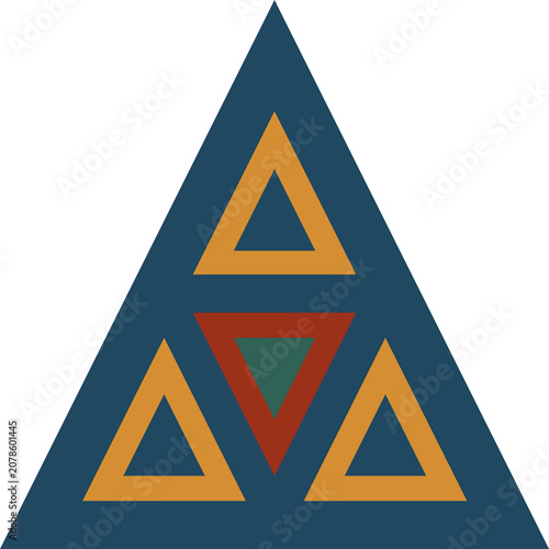 Geometric Scandinavian folk art triangle motif. Traditional Nordic ethnic ornament isolated on white background.