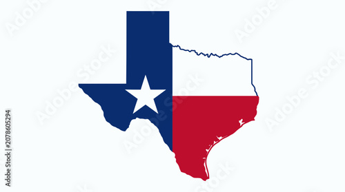 Obraz na plátně Texas state flag map symbol.
