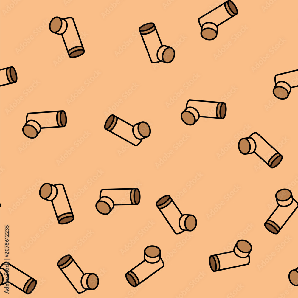 Obraz premium tube cap cardboard packaging vector seamless pattern tube cap cardboard packaging sign illustration