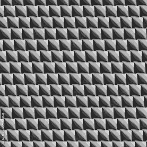 Modern 3D geometric pattern wallpaper in monochrome gray. Perfect abstract texture background for stylish interior design and digital art backdrops.
