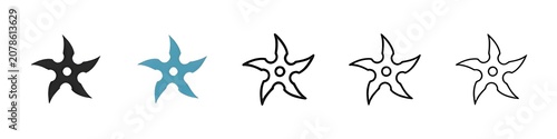 Slika na platnu Martial Arts Shuriken and Ninja Star Icons