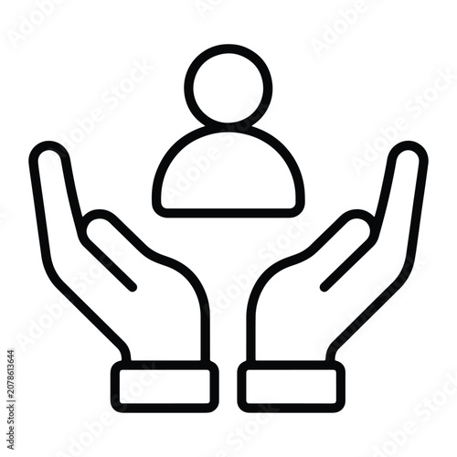 Helping Hands Support Clean Line Art Icon Design Collection