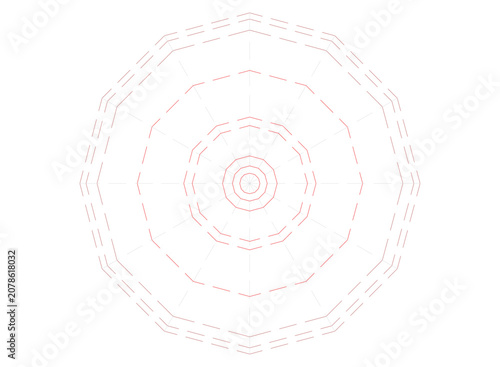 Abstract circular geometric mandala pattern intricate symmetrical lines illustration creating delicate ornate shape on neutral transparent background layer.