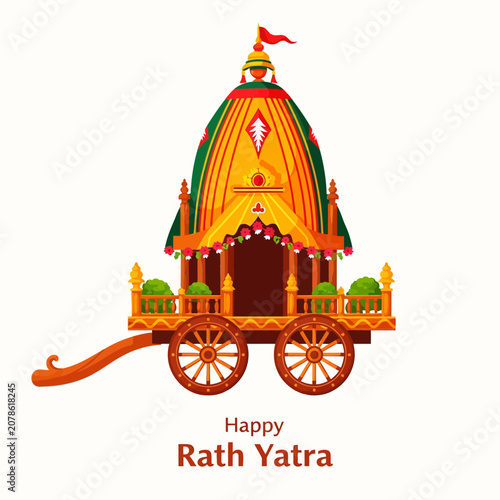 Colorful Rath Yatra Chariot - Indian Festival Celebration