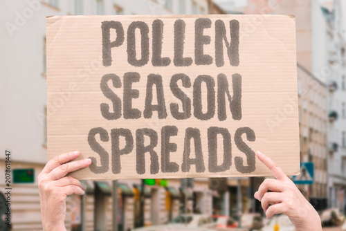 Valokuva "Pollen season spreads" Allergenic plants are flowering over a wider period