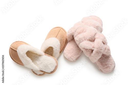 Different soft slippers on ...