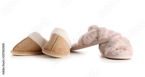 Different soft slippers on ...