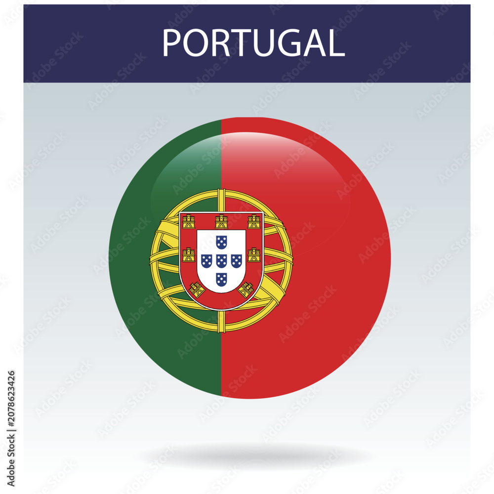 Obraz premium PORTUGAL Flag Set, Vector National Flag Design for International Sports Events, Competitions and Celebrations