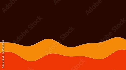 Wave Line Orange Brown Two Lines Slow Rising Audio Sound Waveform Seamless Loop - Black Background Screen Blend Overlay