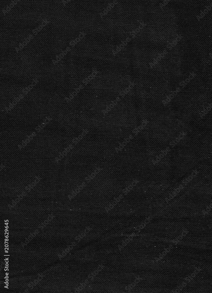Fototapeta premium Black fabric texture with a detailed woven canvas surface pattern