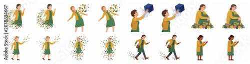 Φωτογραφία Vector illustration set of women experiencing mental health issues, memory loss,