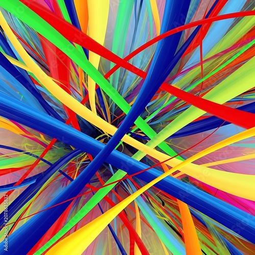 Colorful Abstract Art with Vibrant Lines and Shapes.