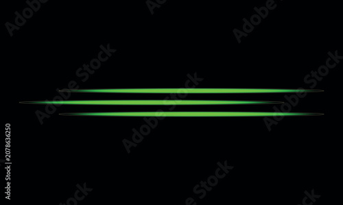 Green horizontal lines with motion blur effect on dark background