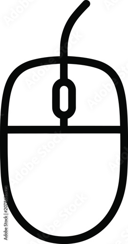 Black Computer Mouse on White Background